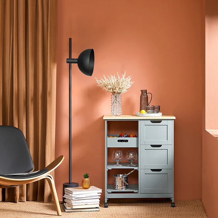 SoBuy Küchenwagen Servierwagen Für Küche, Esszimmer Hellgrau 67x84,5x37cm FKW79-HG