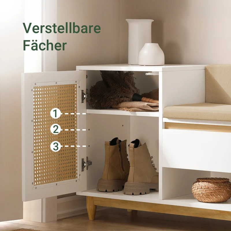 SoBuy | Garderobenbank | Sitzbank | Dielenbank | Schuhbank | Schuhregal | FSR128-W