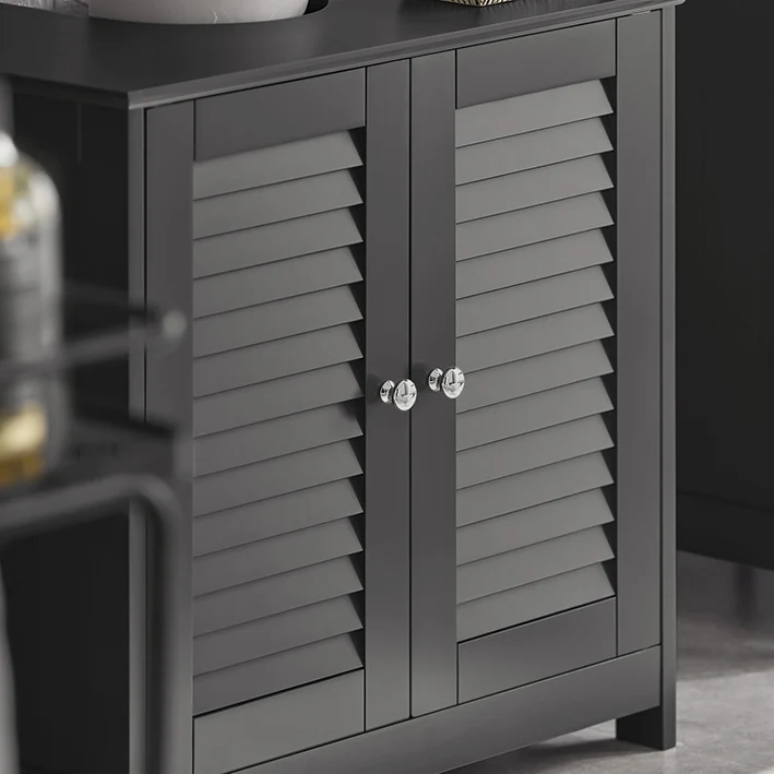 SoBuy | Waschbeckenunterschrank | Badezimmerunterschrank Dunkelgrau | FRG237-II-DG