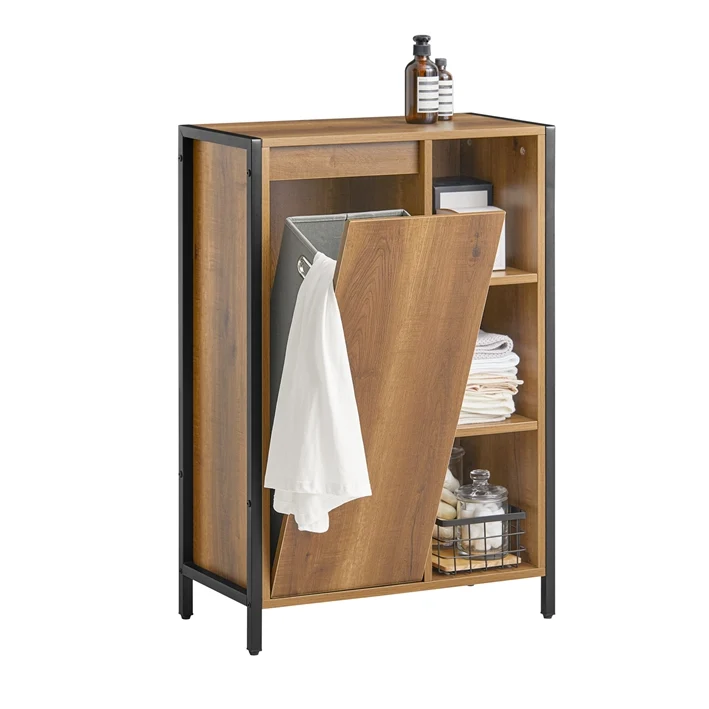 SoBuy | Wäscheschrank mit Wäschesäcken | Wäschesammler | Wäschekorb | BZR65-PF