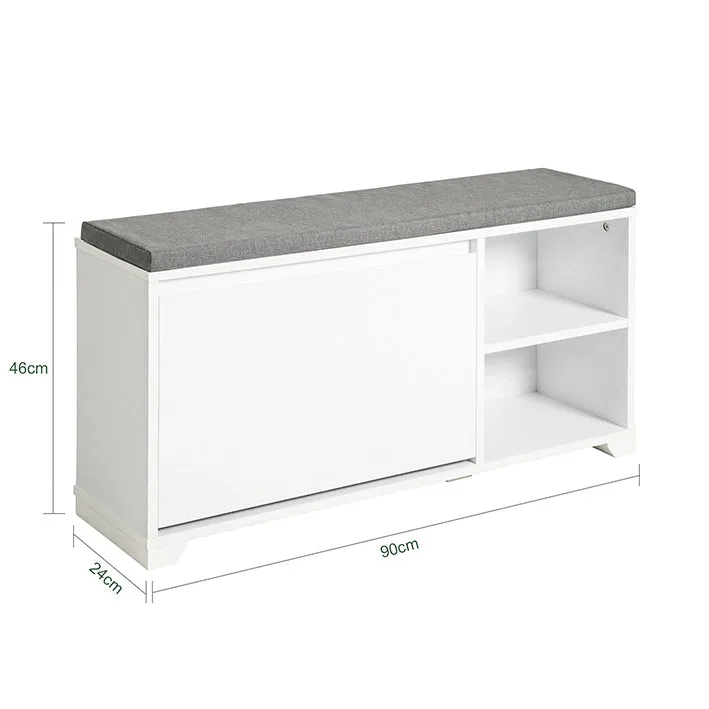 SoBuy | Schuhkipper | Sitzbank mit Stauraum | Garderobenbank Weiß | FSR119-W