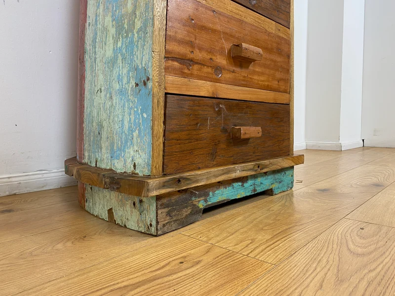 Boatwood by WMK # Einzigartiger Bücherschrank aus echtem Einbaum I ein handgefertigtes Unikat in Originalfarben