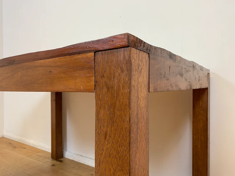 Boatwood by WMK I Einzigartiger 140x90cm großer grüner Esstisch aus altem Bootsholz