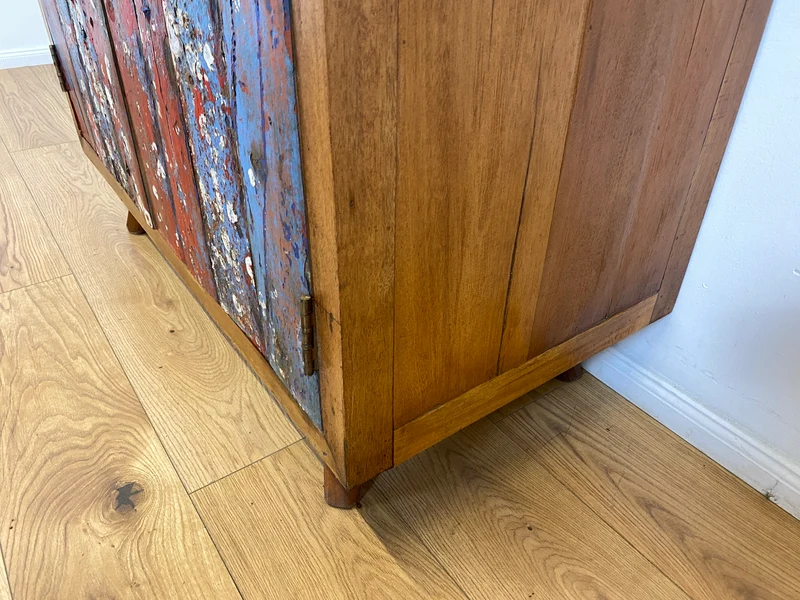 Boatwood by WMK # Besonders schöner Barschrank aus altem Bootsholz, ein handgefertigtes Unikat aus massivem Teakholz