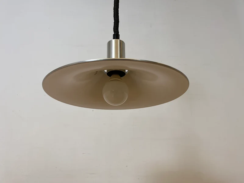 WMK I Stilvolle höhenverstellbare skandinavische Space Age Designer Pendelleuchte von Belid in Chrom
