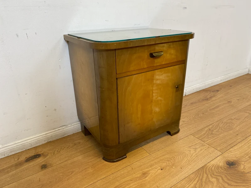 WMK I Formschöner und sehr gut erhaltener Mid-Century Nachttisch mit Schublade