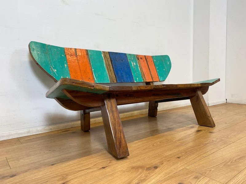 Boatwood by WMK I Einzigartiges handgefertigtes Sofa aus altem Bootsholz