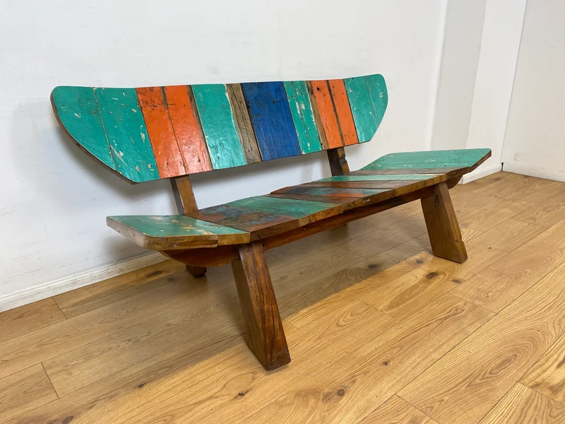 Boatwood by WMK I Einzigartiges handgefertigtes Sofa aus altem Bootsholz
