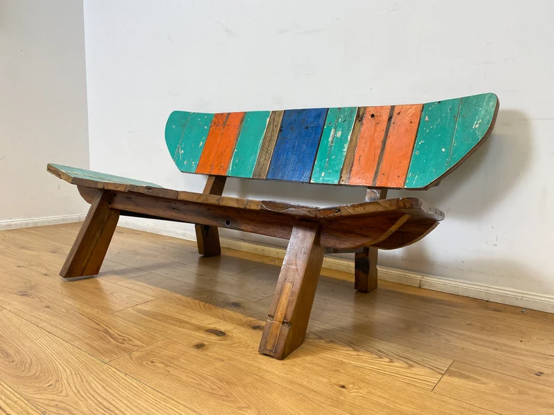Boatwood by WMK I Einzigartiges handgefertigtes Sofa aus altem Bootsholz