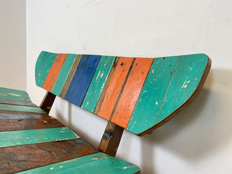 Boatwood by WMK I Einzigartiges handgefertigtes Sofa aus altem Bootsholz