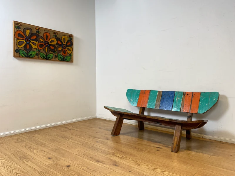 Boatwood by WMK I Einzigartiges handgefertigtes Sofa aus altem Bootsholz