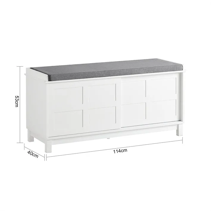 SoBuy | Sitzkommode | Sitzbank mit Stauraum | Schuhbank | Weiß | FSR86-W