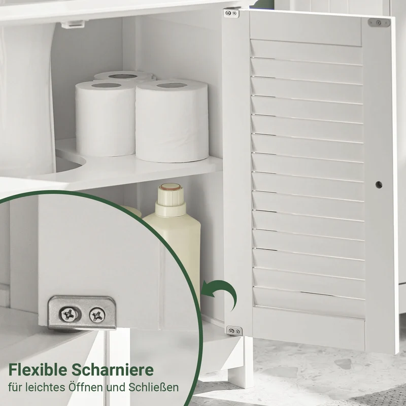 SoBuy | Waschbeckenunterschrank | Badezimmerunterschrank Weiß | FRG237-II-W