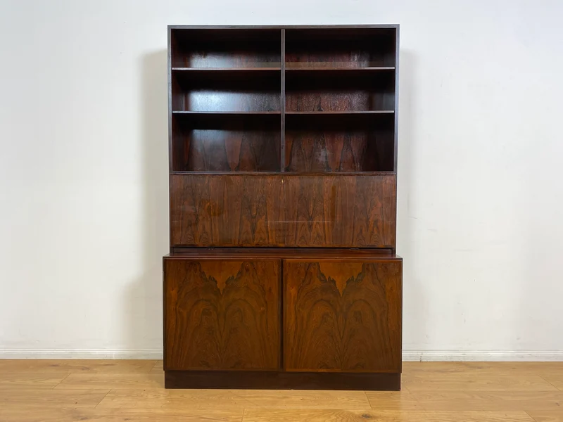 WMK I Stilvoller skandinavischer Mid-Century Designer Schreibschrank by Omann Junior in Palisander