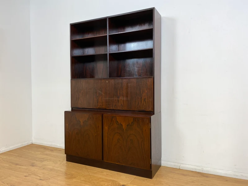 WMK I Stilvoller skandinavischer Mid-Century Designer Schreibschrank by Omann Junior in Palisander