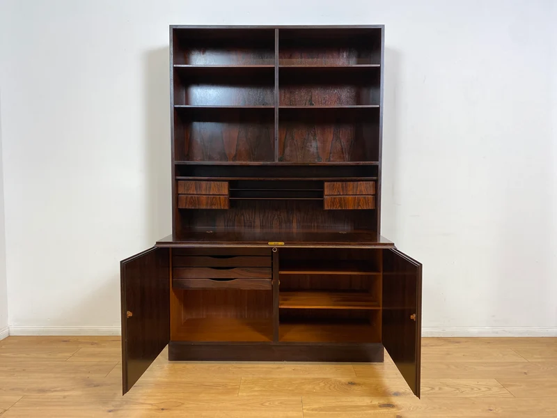 WMK I Stilvoller skandinavischer Mid-Century Designer Schreibschrank by Omann Junior in Palisander