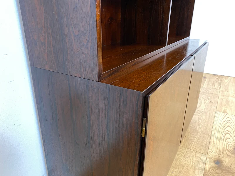 WMK I Stilvoller skandinavischer Mid-Century Designer Bücherschrank by Omann Junior in Palisander m. verstell. Regalböden