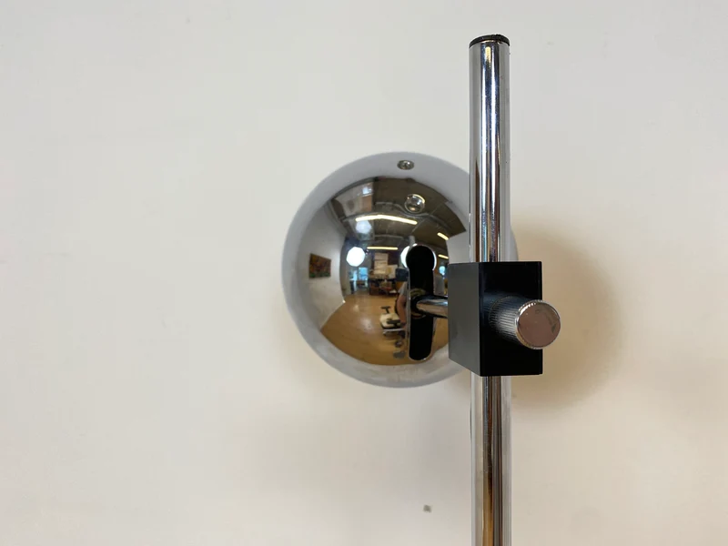 WMK I Zeitlos schöne & höhenverstellbare Space Age Designer Stehlampe von Staff aus Chrom mit neigbarem Ballonschirm