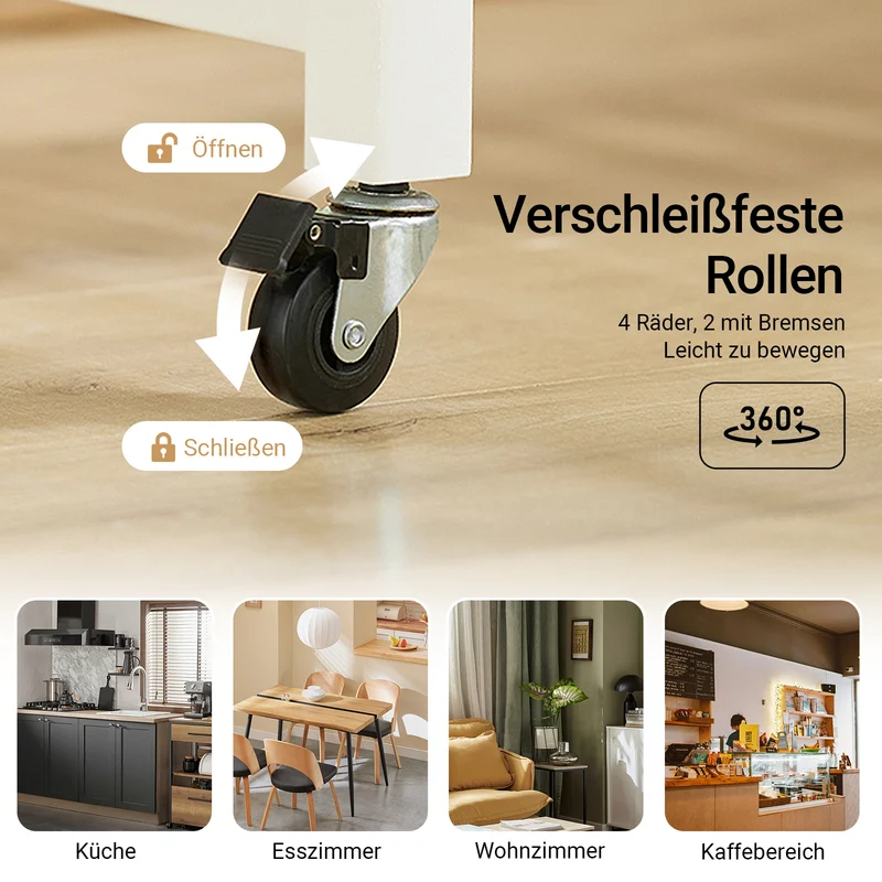SoBuy | Kücheninsel | Küchenschrank | Küchenwagen | Weiß-Natur | FKW74-WN