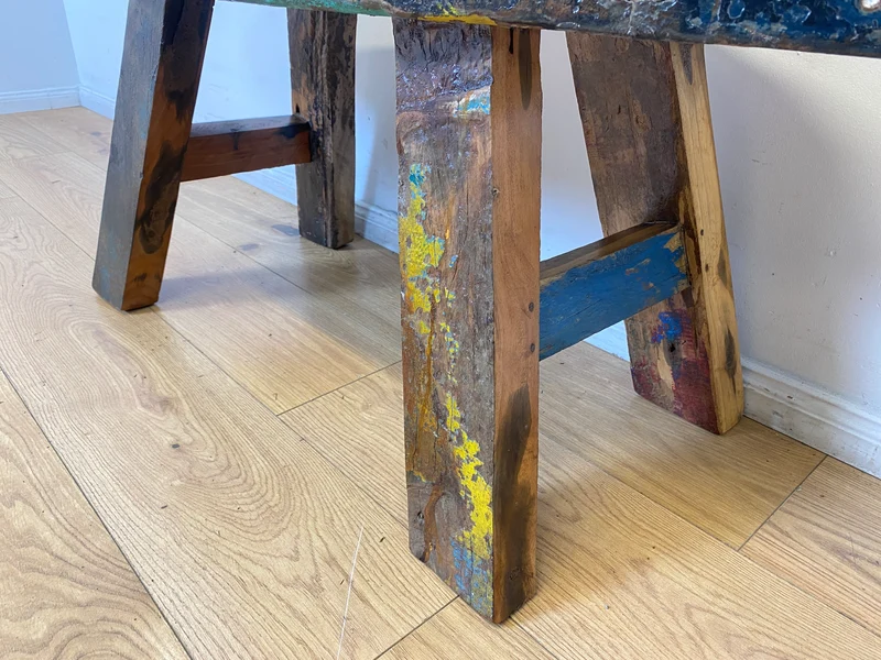 Boatwood by WMK I Robuste Sitzbank aus altem Bootsholz in Originalfarben