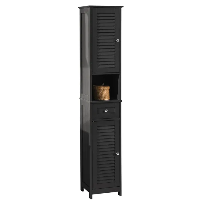 SoBuy | Bad Hochschrank | Badschrank | Badregal Grau | FRG236-DG