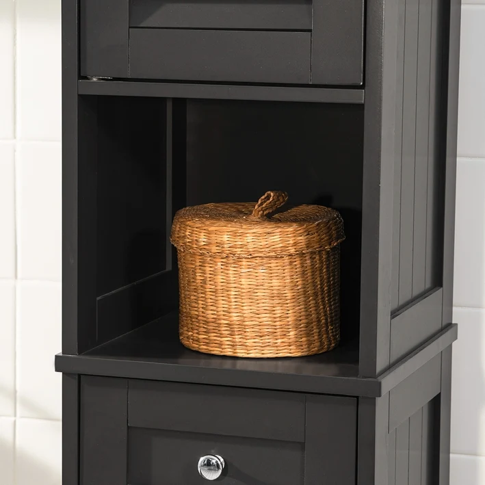 SoBuy | Bad Hochschrank | Badschrank | Badregal Grau | FRG236-DG