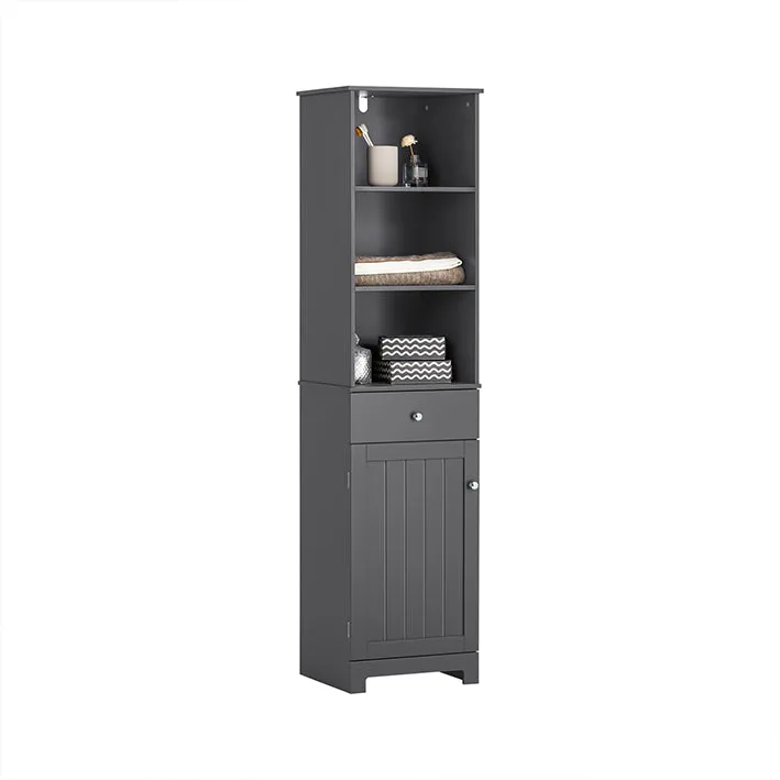 SoBuy | Bad Hochschrank | Badschrank | Badregal Dunkelgrau | BZR17-DG