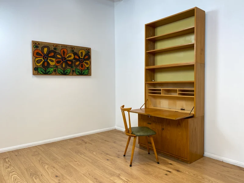 WMK Stilvoller & geräumiger 1960er Jahre Designer Schreibschrank von Bruno Knoblauch für VEB Hellerau