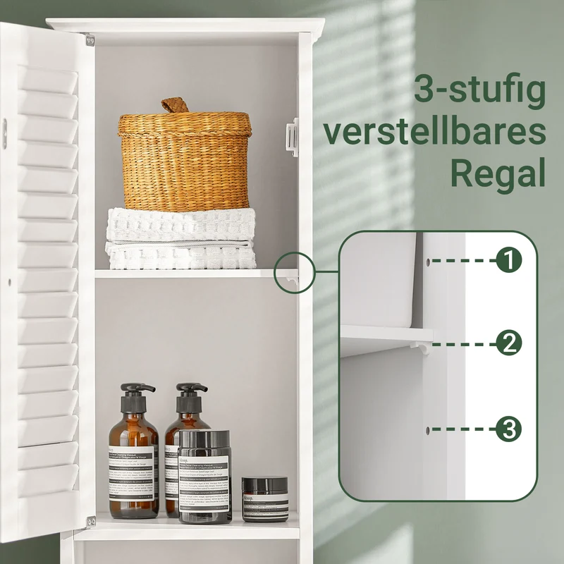 SoBuy Platzsparender Hochschrank | Badschrank mit Schubladen | 32x170x30cm Weiß | FRG236-W