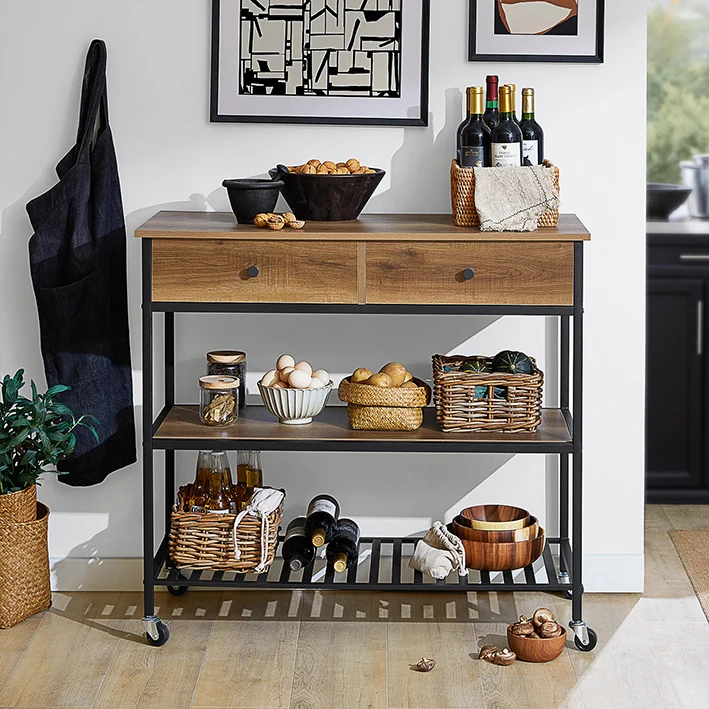 SoBuy | Küchenwagen | Sideboard | Servierwagen | Flurschrank | FKW112-PF