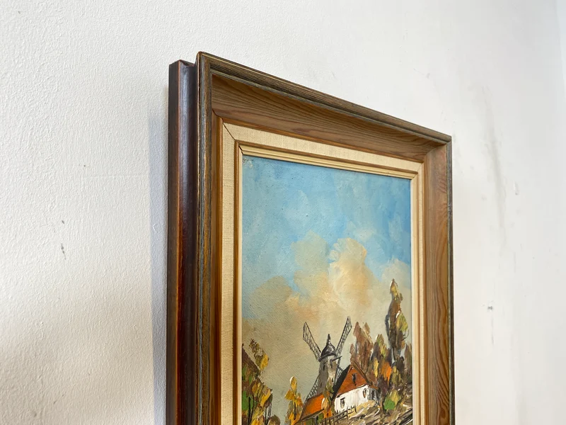 WMK Freundliches, gut gemaltes & sehr gut erhaltenes schwedisches Vintage Öl auf Spannplatte Gemälde , 41x56cm, signiert, Holzrahmen