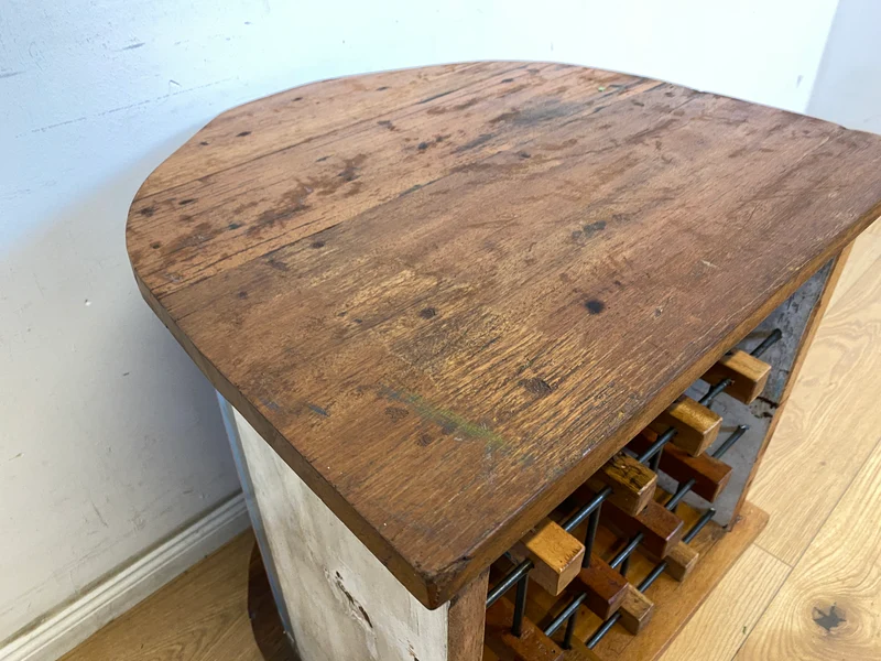 Boatwood by WMK # Besonderes Weinregal für 15 Flaschen gebaut aus echtem Fischerboot, ein handgefertigtes Unikat aus massivem Teakholz