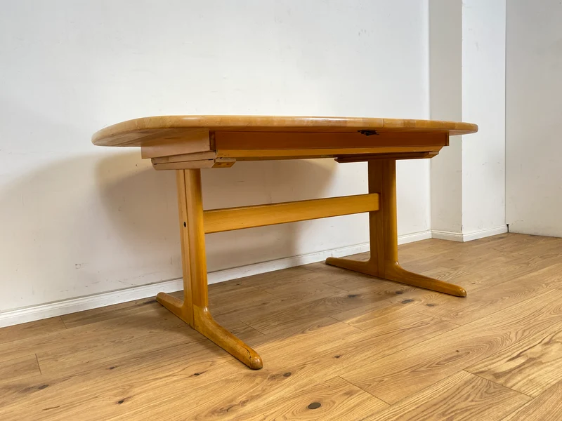 WMK Edler und hochwertiger skandinavischer Designer Esstisch von Skovby Møbelfabrik aus massiver Eiche , 2-fach ausziehbar
