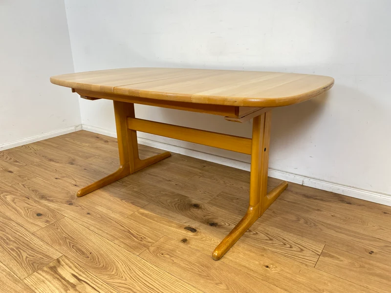 WMK Edler und hochwertiger skandinavischer Designer Esstisch von Skovby Møbelfabrik aus massiver Eiche , 2-fach ausziehbar