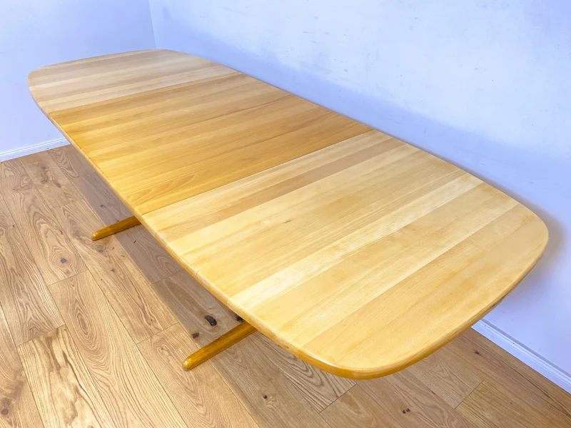 WMK Edler und hochwertiger skandinavischer Designer Esstisch von Skovby Møbelfabrik aus massiver Eiche , 2-fach ausziehbar