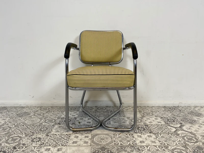 WMK Berühmter skandinavischer freitragender Stahlrohr Designersessel Attr von Fritz Hansen , 1930er Jahre