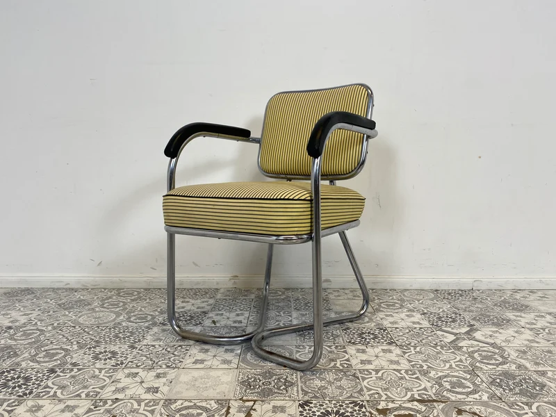 WMK Berühmter skandinavischer freitragender Stahlrohr Designersessel Attr von Fritz Hansen , 1930er Jahre