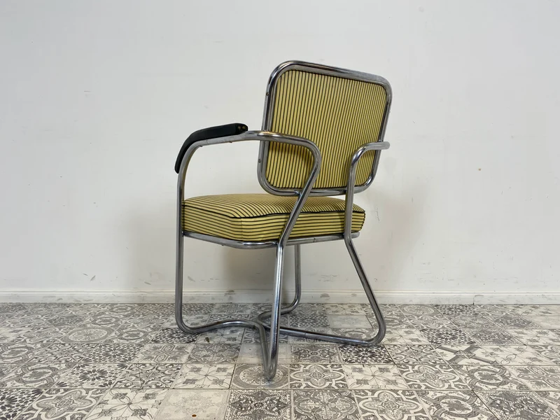 WMK Berühmter skandinavischer freitragender Stahlrohr Designersessel Attr von Fritz Hansen , 1930er Jahre