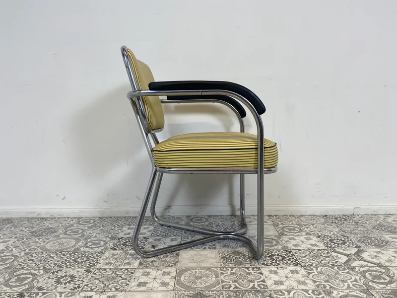 WMK Berühmter skandinavischer freitragender Stahlrohr Designersessel Attr von Fritz Hansen , 1930er Jahre