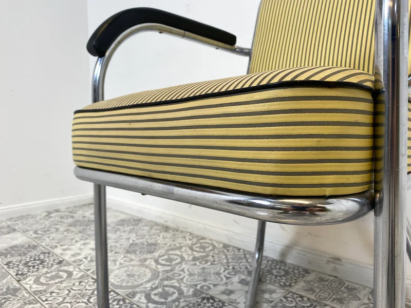 WMK Berühmter skandinavischer freitragender Stahlrohr Designersessel Attr von Fritz Hansen , 1930er Jahre