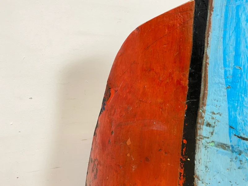 Boatwood by WMK # Außergewöhnliches Regal gebaut aus echtem Fischerboot, ein handgefertigtes Unikat aus massivem Teakholz