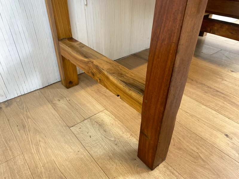 Boatwood by WMK # Sehr schöner & robuster Schreibtisch aus altem Bootsholz, ein handgefertigtes Unikat aus massivem Teakholz