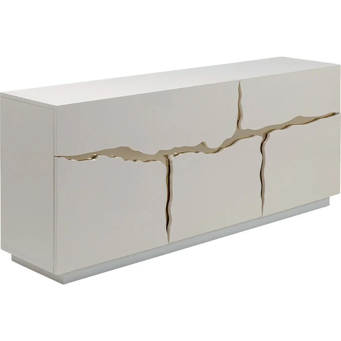 Sideboard weiß-creme, Anrichte weiß, Breite 180 cm