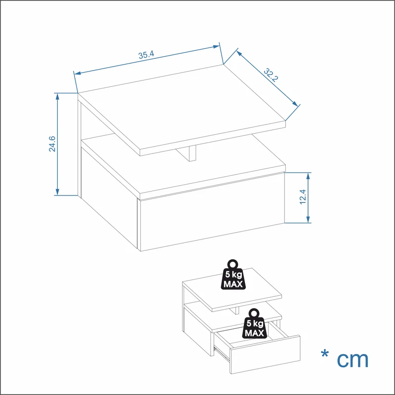 Bedside Table MONACO 2T, Set of 2
