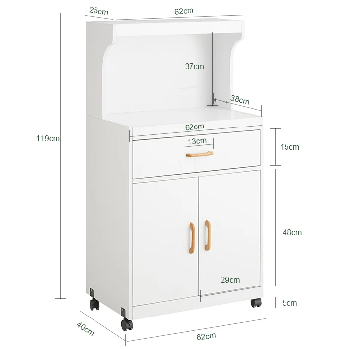 SoBuy | Mikrowellenschrank | Küchenschrank | Küchenkommode Weiß | FSB12-W