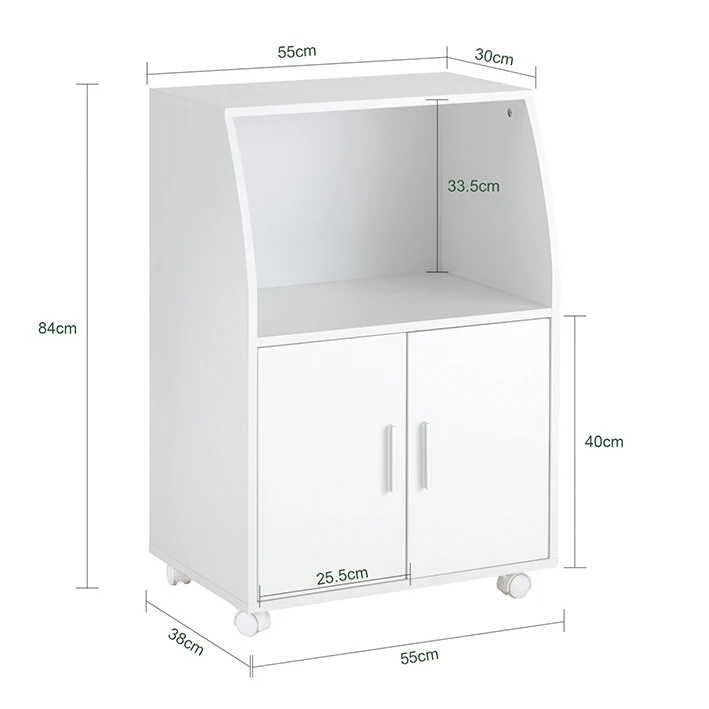 SoBuy | Getränkewagen | Küchenschrank | Mikrowellenschrank Weiß | FRG241-W