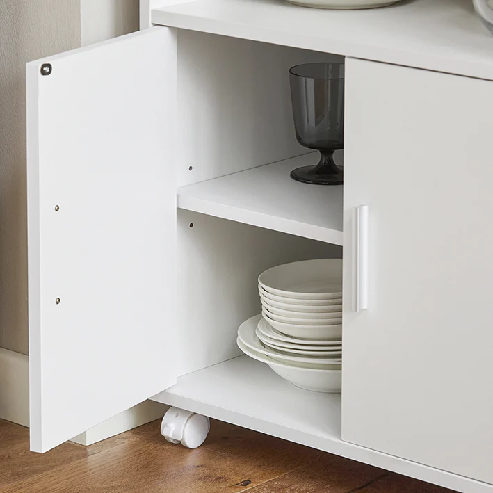 SoBuy | Getränkewagen | Küchenschrank | Mikrowellenschrank Weiß | FRG241-W