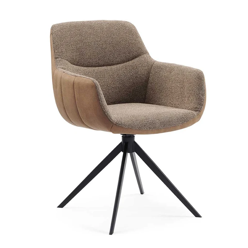 Armlehnenstuhl cognac-braun drehbar, Esszimmerstuhl drehbar cognac, Stuhl braun-cognac