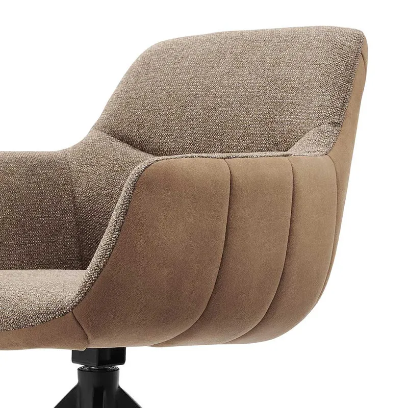 Armlehnenstuhl cognac-braun drehbar, Esszimmerstuhl drehbar cognac, Stuhl braun-cognac