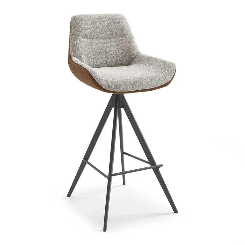 Barstuhl drehbar braun , Barstuhl braun-grau, Sitzhöhe 65 cm